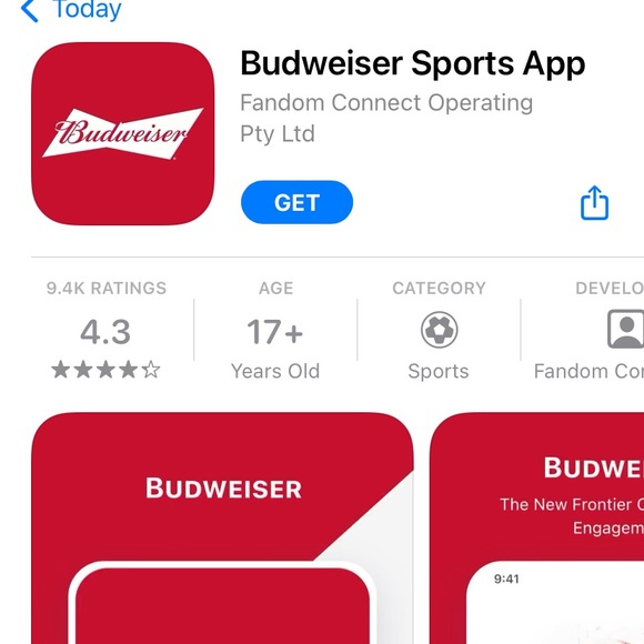 NiB Budweiser Home-run Beer Glass - Picture 6 of 8